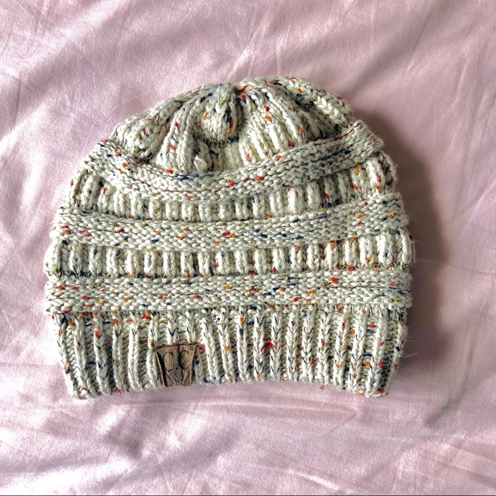 C.C White Knit Beanie
